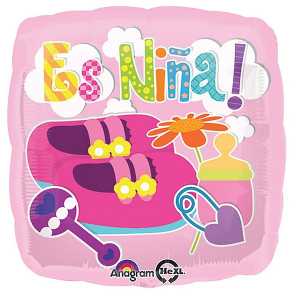 18 inch Es Nina Baby Icons Anagram Foil Mylar Balloon - Party Supplies Decorations