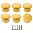 thumbnail image 1 of 6 Piezas Tiradores de Cajón, Tiradores Redondos para Cajonera, Tiradores Decorativos con Tornillo, Amarillo, 1 of 6