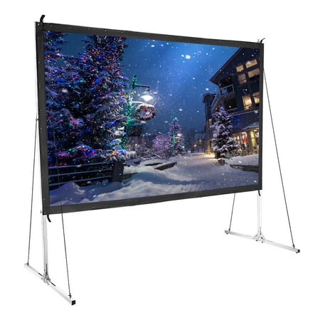 InstaHibit 100" Portable Projector Screen with Stand 16:9 HD Fast Folding Indoor Outdoor Home Theater Backyard Movie