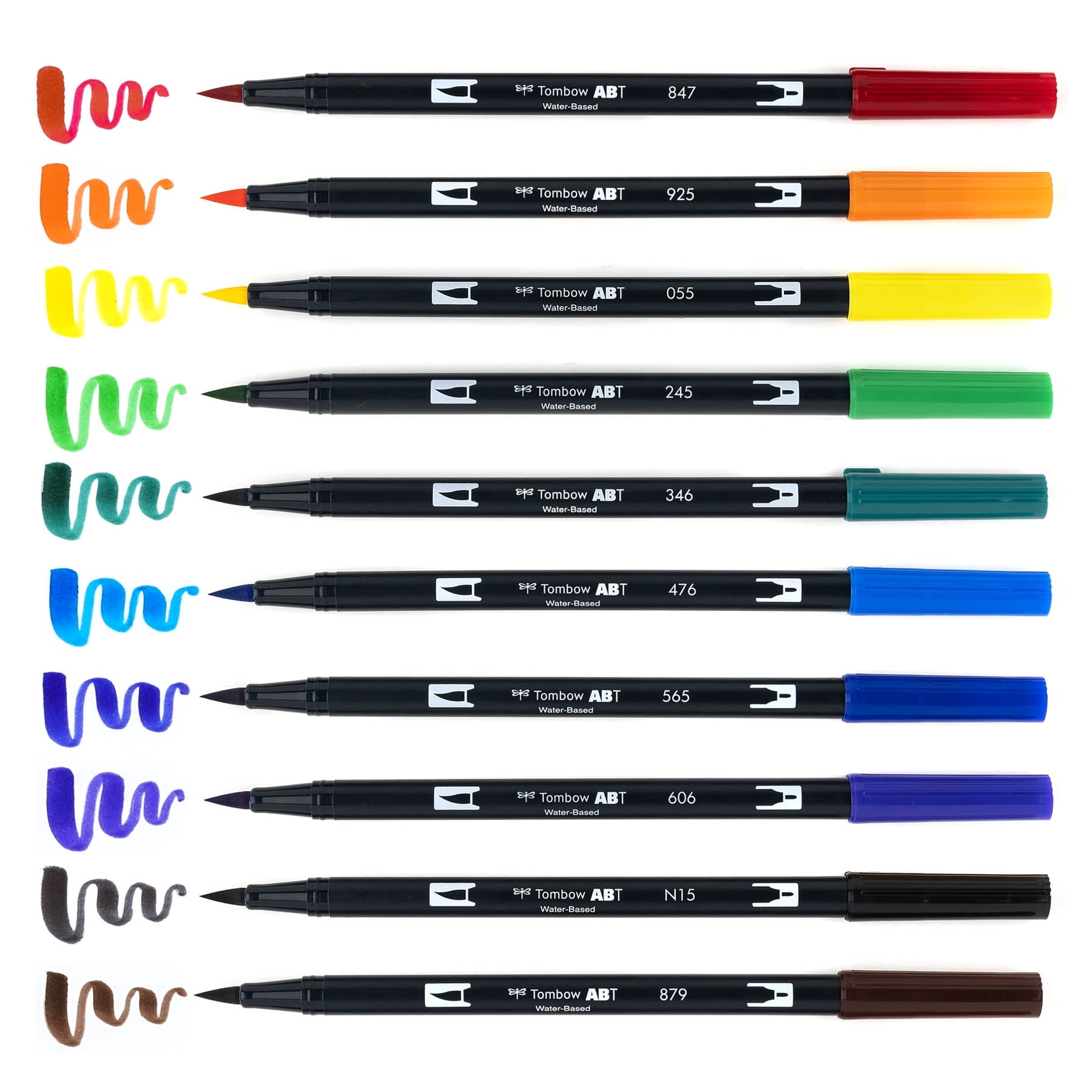 Tombow Dual Brush Pen Art Markers, 10-Pack, Primary