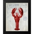 thumbnail image 2 of Fab Funky 12x14 Black Modern Framed Museum Art Print Titled - Lobster Prohibition Lobster On White, 2 of 5