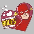 thumbnail image 2 of Women's The Flash Valentine's Day My Heart Races for You  Graphic Tee Athletic Heather Medium, 2 of 4