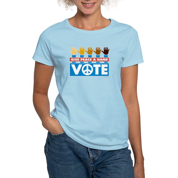 CafePress - Vote Peace Women's Light T Shirt - Women's Classic T-Shirt