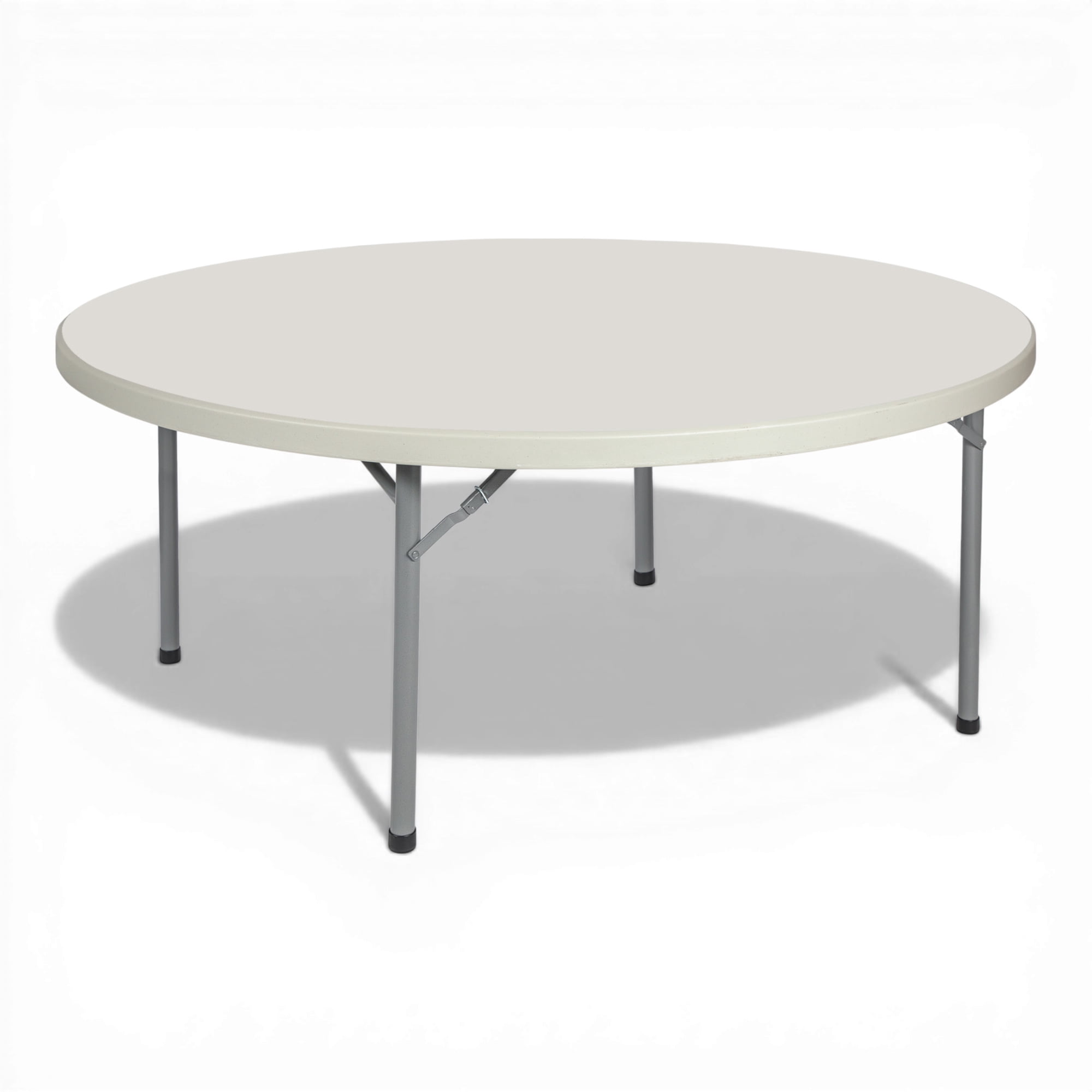 Hampden Furnishings Baldwin Collection 71" Plastic/Steel Round Folding Table, Grey