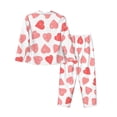 thumbnail image 2 of Uemuo Pink Hearts1 Pattern Womens Pajama Sets,PJ Set for Women,Pajamas for Women Logo,Long Sleeve Pajama Set for Women,Soft Long Sleeve Top With Pants-Large, 2 of 9