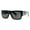 Matte Black, variant on Men's Locs Sunglasses Graffiti Art Print Shiny Black Rectangular Frame UV 400