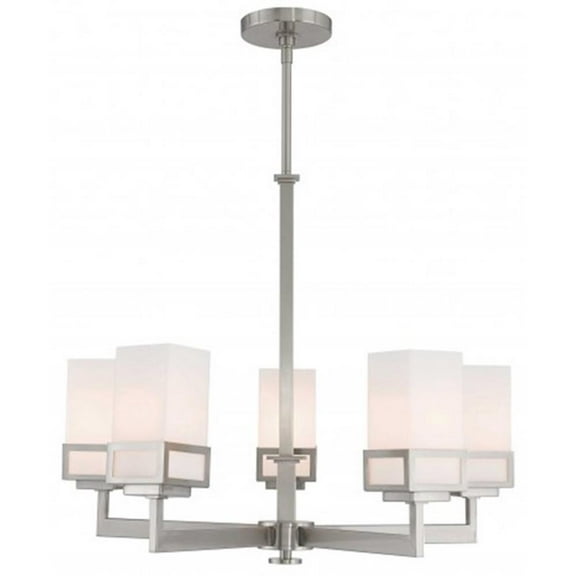 Beaumont Lane Contemporary 5 Light Chandelier in Brushed Nickel