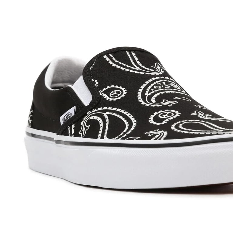 Vans Classic Slip On Peace Paisley Bandana Black/White Men's Shoes