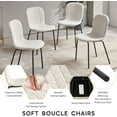 thumbnail image 3 of NORDICANA 4-Piece Tufted Boucl Dining Chair Solid Upholstered Back Side Chair with Steel Legs, Beige, 3 of 8