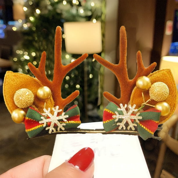 Diadema Navideña, Gorro de Muñeco de Nieve con Cuernos de Reno, Accesorio Navideño de Papá Noel, Decoración Divertida para Fiestas, Temática de Árbol de Navidad, Ideal para Reuniones Familiares, Tama