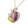 thumbnail image 2 of Galaxy Gold 14K Solid Yellow Gold 22" Modern Heart Necklace with 4.06 CTW Natural Amethyst, Peridot, and Diamonds, 14"-24" Sizes, Symbol of Serenity and Growth, 2 of 3