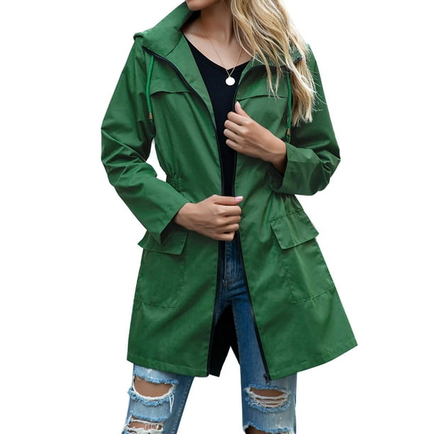 Waterproof Rain Jacket for Women Lightweight Raincoats Hooded Rain Coat ...