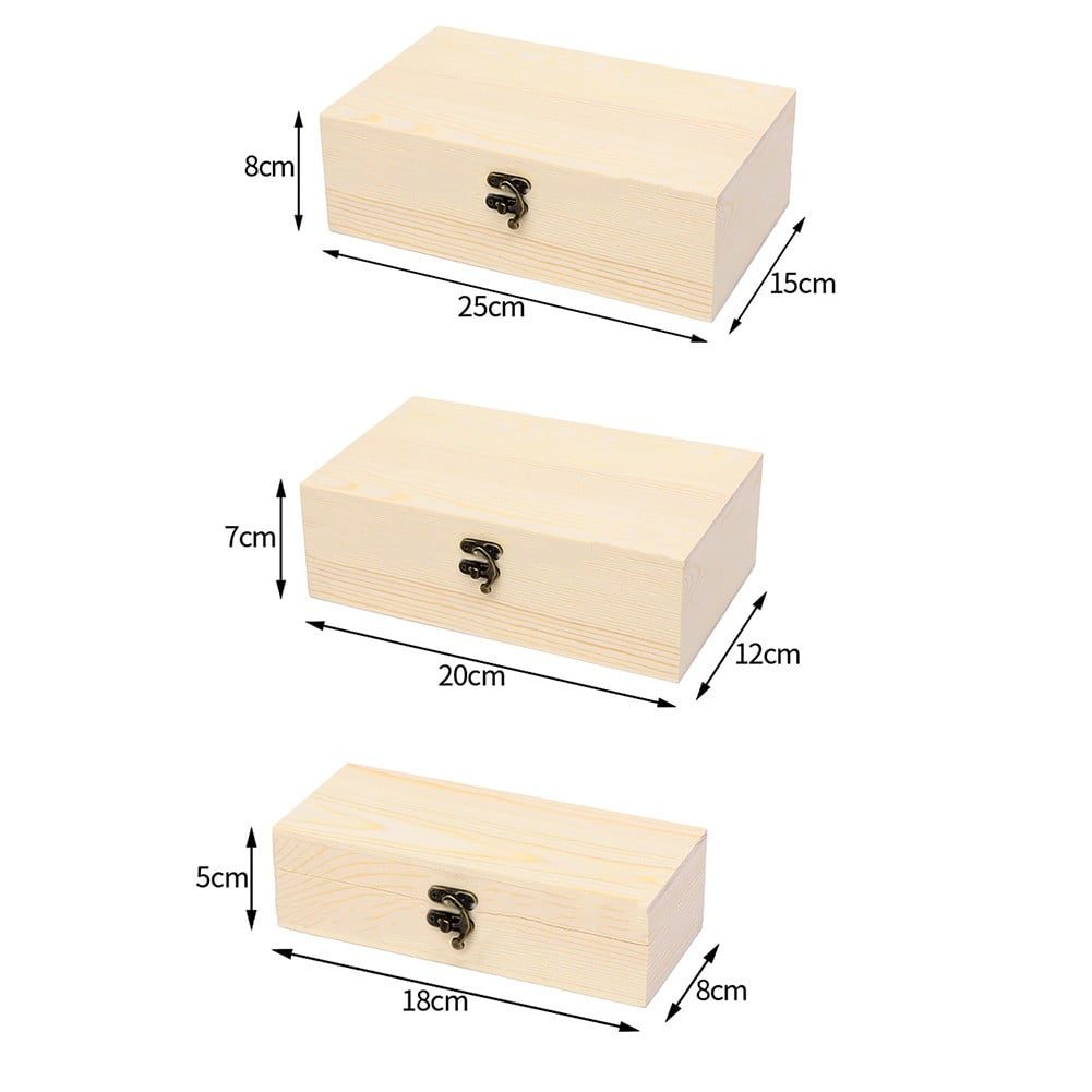 Jewelry Box Desktop Pine Wood Storage Hand Decoration Wooden Box Gift Box