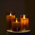 thumbnail image 2 of LED Flameless Candles, Battery Operated Flickering Candles Pillar Real Wax Moving Flame Electric Candle Sets Gold Glass Effect with Remote Timer, 2 of 6