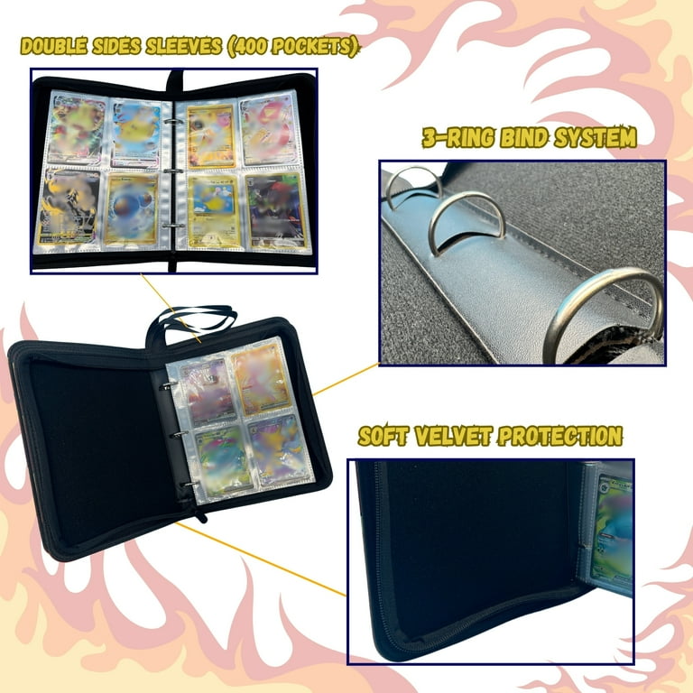 Empire Mercante Trading Card Binder, 4-Pocket 400-Card Holder, PU Leather, Zipper, Removable Sleeves - Walmart.com Empire Mercante Trading Card Binder, 4-Pocket 400-Card Holder, PU Leather, Zipper, Removable Sleeves - Walmart.com