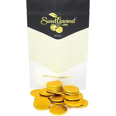 SweetGourmet Milk Chocolate Gold Coins | Premium Belgian Chocolate | 1 Pound SweetGourmet Milk Chocolate Gold Coins | Premium Belgian Chocolate | 1 Pound