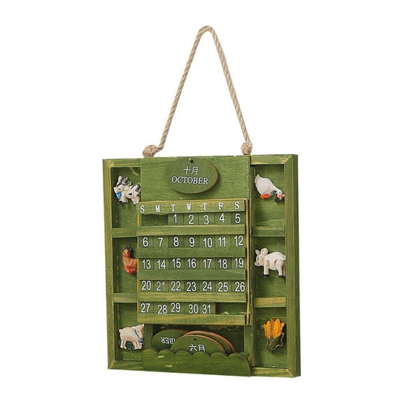 MAGIDEAL Wooden Wall Calendar Adjustable Chic Wall Decoration for Bedroom Shop Office