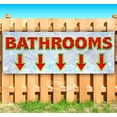 thumbnail image 1 of Bathrooms Down Arrow Red Caps 13 oz Vinyl Banner With Metal Grommets, 1 of 4