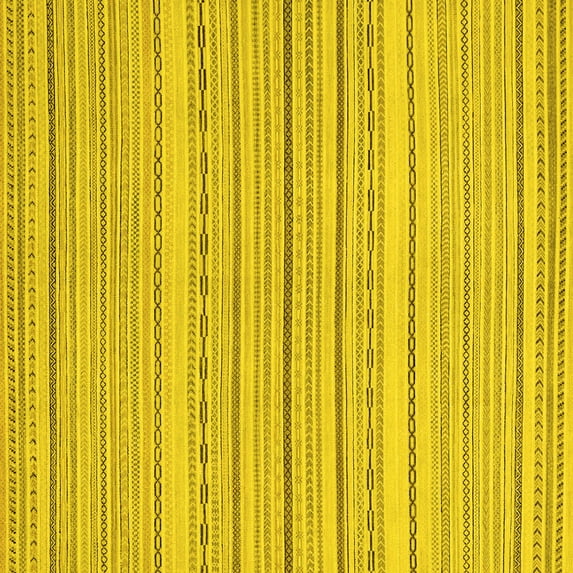 Ahgly Company Indoor Square Oriental Yellow Modern Area Rugs, 8' Square