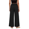 thumbnail image 7 of Mifsaly Linen Drawstring Pants Women Crochet Side Cutout Detail Wide Leg Casual Summer Pant Lightweight Flowy Vacation office Lounge Outfits with Pockets Black,XL, 7 of 7