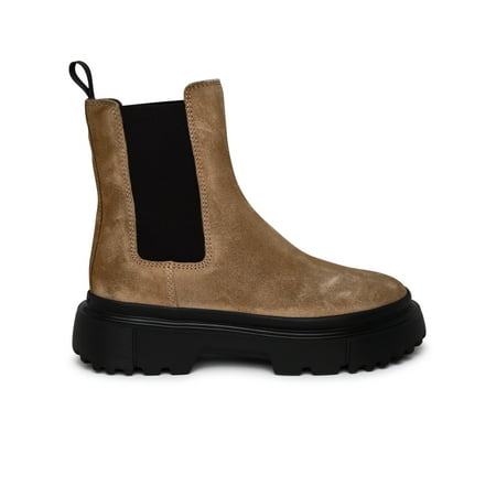 

Hogan Woman Beige Suede Ankle Boots