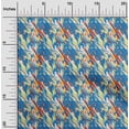 thumbnail image 2 of oneOone Cotton Poplin Medium Blue Fabric Abstracts Craft Projects Decor Fabric Printed By The Yard 42 Inch Wide, 2 of 5