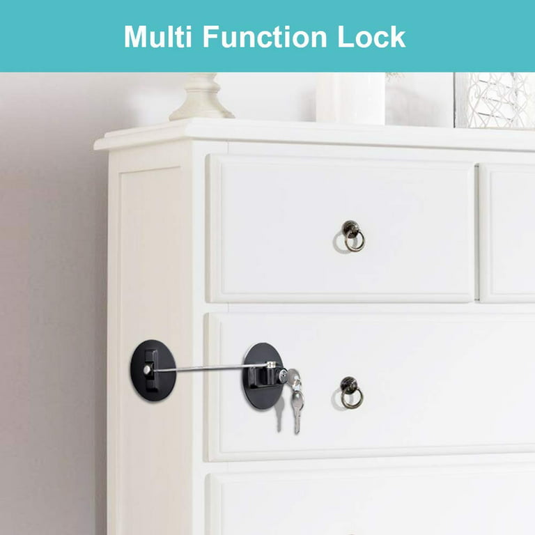 4 Pieces Fridge Lock Refrigerator Lock With 8 Key, Freezer Lock Child Safety  Cabinet Lock With Adhesive For Kitchen Appliance, Openable Furniture, Sli