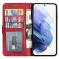 thumbnail image 6 of Feishell for Google Pixel 6 Pro Case Wallet, with Credit Card Slots Durable Flip Folio Kickstand Magnetic Closure Leather Zipper Pocket Wrist Strap Cover for Google Pixel 6 Pro, Red, 6 of 6