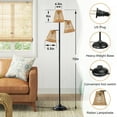 thumbnail image 2 of Maxax 72" Boho floor lamp with Rattan Lampshades and Sturdy Base for Living room,3 Lights Farmhouse Standing Tall Lamp for Bedroom, 2 of 7