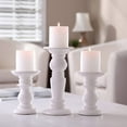 thumbnail image 6 of Hosley Set of 3 Black Ceramic Vases & Set of 3 Ceramic White Pillar Candle Holders, 6 of 6