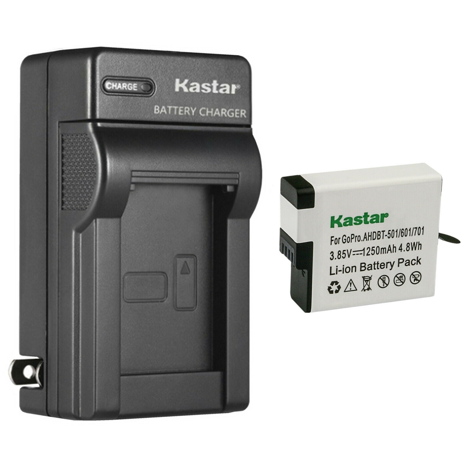 Kastar 1-Pack Battery and AC Wall Charger Replacement for Gopro HERO Camera Hero 5 Action Camera HERO5 Black Hero 5 HD Black HERO5 Silver Hero 5 HD Silver Hero 6 Action Camera HERO6 Black