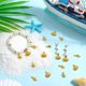 thumbnail image 4 of 1 caja de 60 piezas con dijes de temática oceánica en 3 estilos diferentes: dijes dorados de verano, dijes de aleación de metal con forma de concha marina, caracola y estrella de mar., 4 of 6