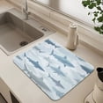 thumbnail image 6 of Dish Drying Mat Absorbent Dish Drainer Kitchen Counter 15.7x11.8inch Dish Drying Pad for Countertops Sinks Draining Racks Blue and Gray Sharks Pattern, 6 of 9