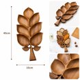 thumbnail image 6 of ICQOVD Handcrafted Wood Leaf Shaped Serving Tray,Decorative Wooden Plate for Fruit,Snacks,Dessert,Tea and Coffee Home Table Serving 15.75*6.30IN, 6 of 7