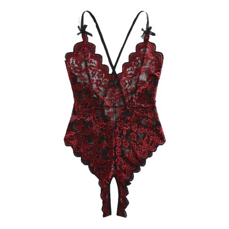 

Floral Print Teddies Red Plus Size Sexy Lingerie (Women s)