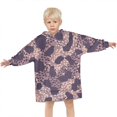 thumbnail image 3 of Purple and Pink Leopard Pattern Blanket Hoodies for Kids 6-13YR Oversize Wearable Blanket Hoodies for Boys Girls Teens, 3 of 7
