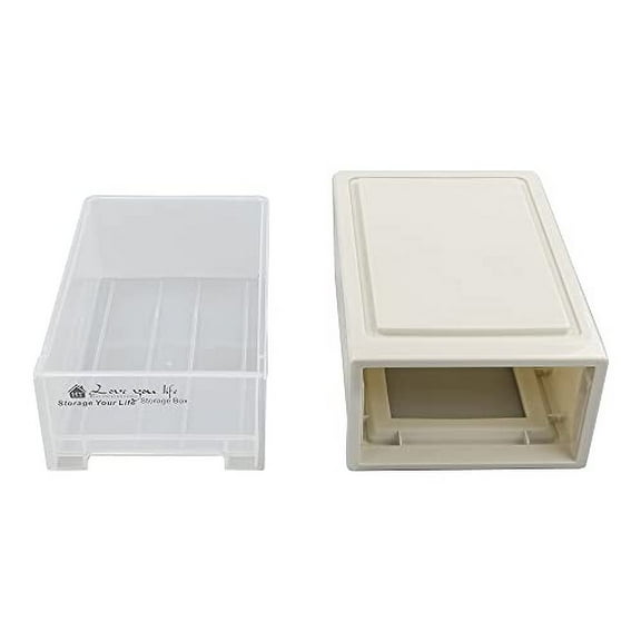 17.5 Quart Stacking Storage Drawer, 4 Pack Plastic Chest of Drawer