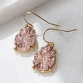 thumbnail image 3 of Humble Chic Rose Gold Druzy Earrings for Women Dangling - Druzy Teardrop Dangles, 3 of 9
