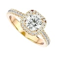 thumbnail image 5 of Pompeii 1 1/6Ct Moissanite & Diamond Cushion Halo Engagement Ring White or Yellow Gold, 5 of 5