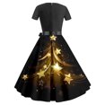 thumbnail image 3 of Jusqu'à 65 % de Réduction! Robes d'Été Mode pour Femmes 2024 Grande Taille Décontractée Imprimé Floral Manches Courtes Col Rond Robe Hauteur Genou, 3 of 3