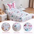 thumbnail image 4 of Ropa de cama PERFEMET para niñas pequeñas, 4 piezas, mariposas, rosas y florales, 4 of 7