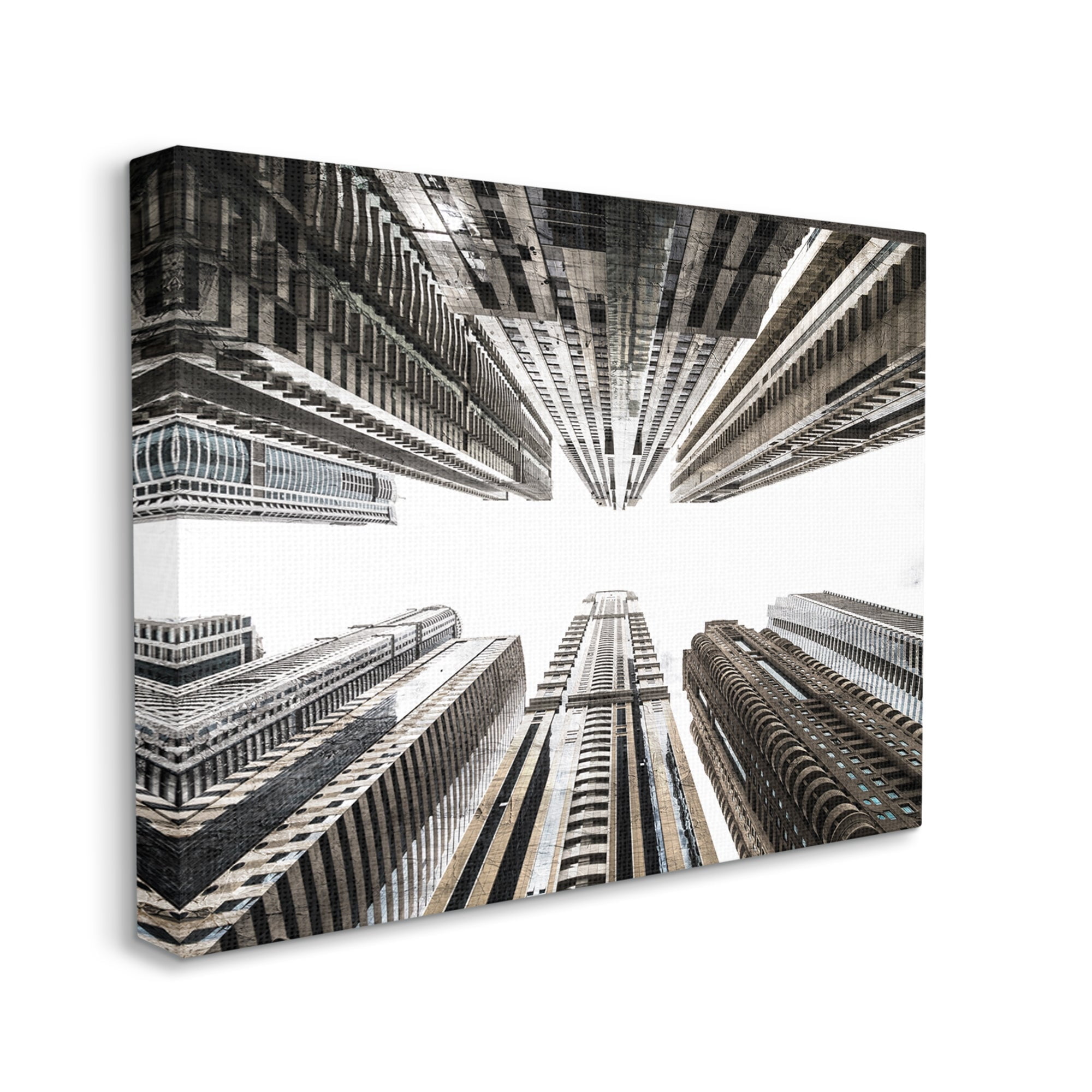 Stupell Industries Looming City Buildings Looking Up Urban Architecture Photograph Gallery Wrapped Canvas Print Wall Art, Design by Kim Allen