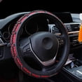 thumbnail image 2 of Funda para volante de coche de 15 pulgadas, decoración transpirable, protección suave tejida a mano Rojo Sharpla Cubierta para el volante, 2 of 7