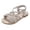 White, variant on Toddler Sandals Big girl and Toddler Girl Sandals with Durable Leather and Glitter Straps, Summer Dress Shoes for Girls Brown,2.5