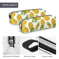 Cauagu Pineapple Print Leather Pencil Pen Case Stationery Bag