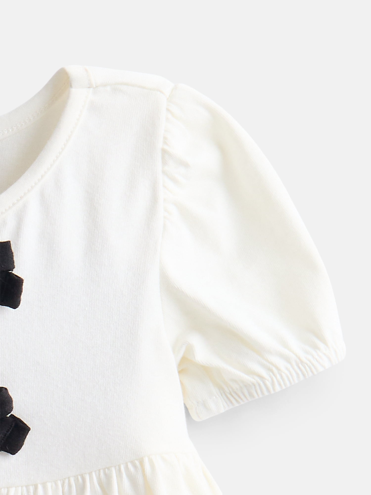 Wonder Nation Toddler Girls Peplum Top with Short Puff Sleeves, Sizes 18M-5T