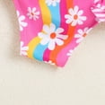 thumbnail image 4 of JLFKNG Baby Girls Swimsuit One Piece Fashion Floral Printed Bathing Suit Breathable Slim Fit Backless Pleated Beach Swimwear 3-4 Years Suitable For Beach, 4 of 6