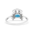 thumbnail image 3 of Crab Petite Dainty Thumb Ring Oval Oxidized Lab-Created Opal Ring 925 Sterling Silver Size 5, 3 of 5