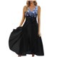 thumbnail image 2 of ICHUANYI Clearance Summer Dresses For Women , Floral Print Sleeveless V Neck Dress Pleated Flowy Dresses(Blue, L) ICHUANYI WER2023081401637, 2 of 5