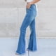 thumbnail image 3 of WILLBEST Pantalones Mujer Pantalones Vaqueros Acampanados Casuales de Cintura Alta para Mujer, Pantalones Vaqueros Azules Clásicos Con Detalles Rotos, Ajuste Cómodo y 2025E. Chica, 3 of 8